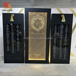 LISSE personnalisé noir <span class=keywords><strong>couleur</strong></span> sièges tableau signe acrylique mariage bienvenue signe sièges tableau réception arc toile de fond - Product Image 1