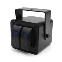 Boîtier en plastique étanche pour interrupteur à bascule 2 gangs, panneau d'interrupteurs à bascule LED SPST ON/OFF 5 broches 12V-24V pour voiture, camion, bateau, Jeep, camping-car