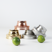 Couvercles de shaker à cocktail en verre Mason doré rose personnalisés, qualité alimentaire, 70 mm, en acier inoxydable