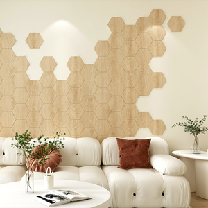 Self Adhesive Wood Hexagon <strong>PVC</strong> Wall Stickers Waterproof Wallpaper for Interior Wall Decoration - Product Image 6