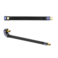 Kabel Data USB C ke Tipe C Pria HQ Soft U Shape PD 240W 40Gbps Transmisi Audio 8K HD Cepat 13CM Kabel Pengisi Daya FPC Pendek