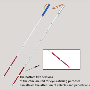 <span class=keywords><strong>Canne</strong></span> télescopique à tête fixe en alliage de titane blanc 1.18-1.5M aide à la marche avec <span class=keywords><strong>canne</strong></span> aveugle à pointe en métal - Product Image 6