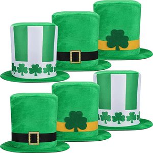 Chapeau Haut-de-forme Vert Personnalisé pour la <span class=keywords><strong>Saint</strong></span>-<span class=keywords><strong>Patrick</strong></span>, Chapeau de <span class=keywords><strong>Déguisement</strong></span> de Leprechaun Irlandais pour Fêtes et Événements, Vente en Gros - Product Image 2