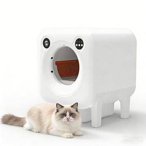 Toilette automatique pour chat, directement de l'usine, Katzentoilette, toilette électrique pour chat, contrôle par capteur, grand espace, sûre, durable, design facile à nettoyer - Product Image 1