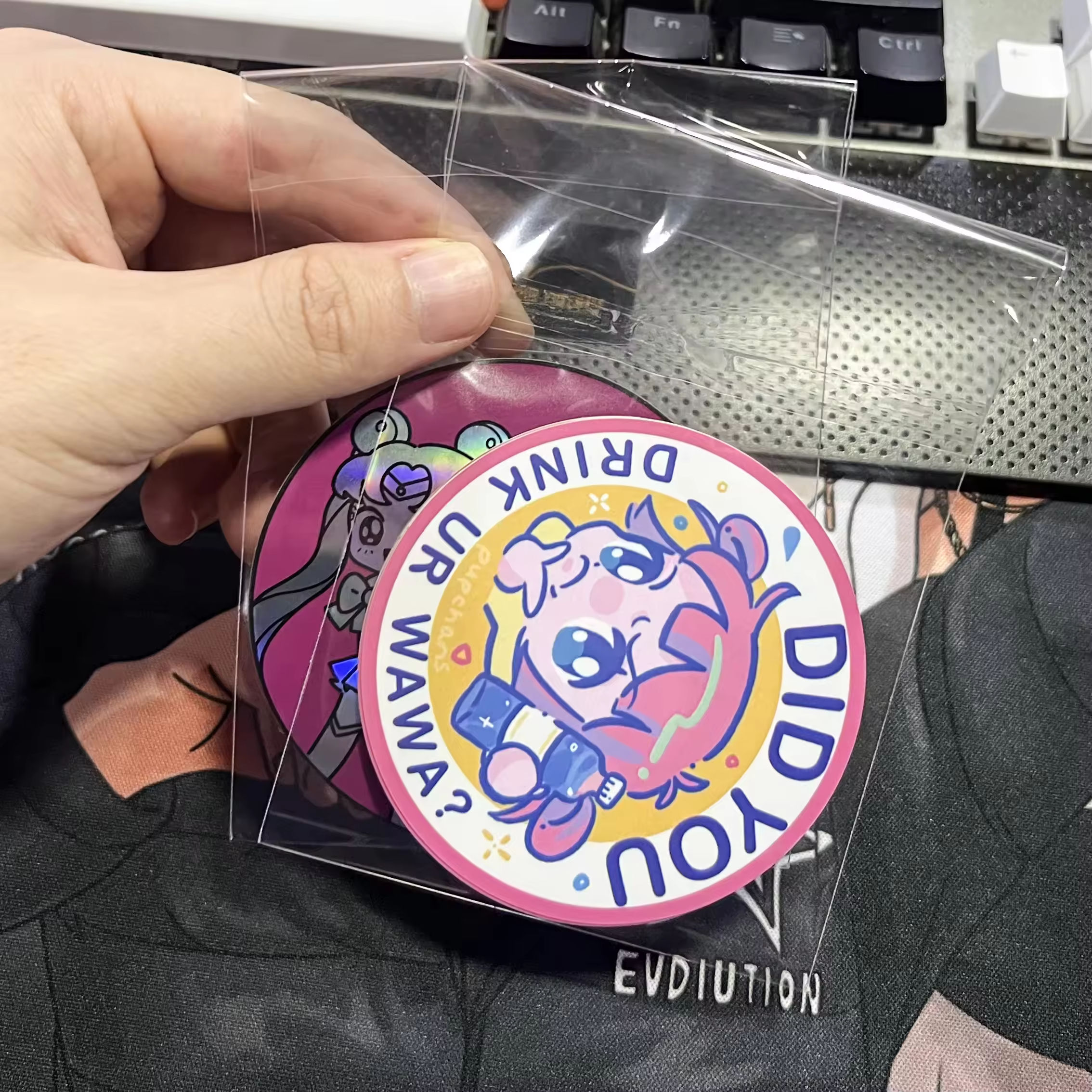 Custom die cut sticker example D