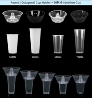 Gobelet en plastique jetable multifonctionnel personnalisé en PP givré transparent 2 en 1 de 500 ml et 700 ml pour frites et poulet frit