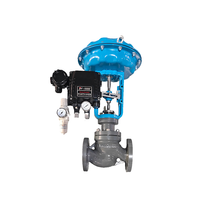 Vanne de régulation de débit pneumatique avec positionneur numérique intelligent 4-20 mA, actionneur à diaphragme pour vapeur, température, pression, type globe WCB