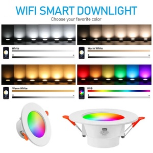 Spot encastré LED TUYA intelligent, dimmable, AC85-265V 10W, contrôle vocal et via application, RGB CW, pleine couleur - Product Image 6