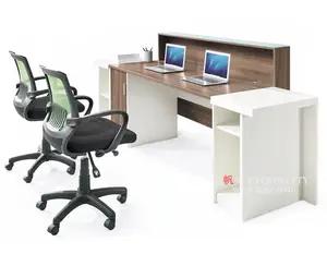 Meja Konter Depan Kustom Meja Penerimaan Modern Desain Baru Meja Kantor Kayu Mewah