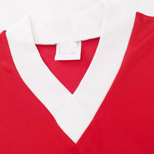 Мужская спортивная футболка в полоску с индивидуальным логотипом в стиле ретро, однотонная, с длинным рукавом, 100% полиэстер, V-образный вырез, контрастные цвета, водонепроницаемая - Product Image 4