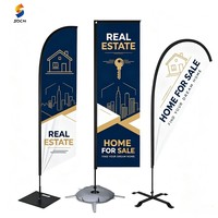 Drapeau plume double face anti-UV de 2,7 m sur mesure, conception personnalisée, directement de l'usine pour la promotion immobilière