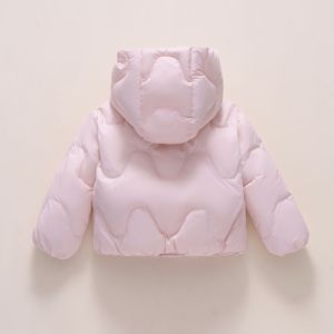 Veste courte à capuche pour garçons et filles Pinghu Chixin, 90% neuve, style hiver, norme nationale, motif ondulé, couleur unie, chaude - Product Image 3