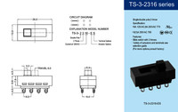 Interrupteur à glissière vertical NB WIDE Toply à prix avantageux, fonction marche/arrêt SPST 16A Max. Tension 240V