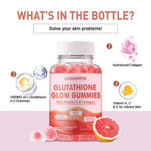 LIFEWORTH Gommes à base de collagène hydrolysé sans sucre, de vitamine <span class=keywords><strong>C</strong></span>, de zinc et de biotine, supplément pour adultes, soutien de la peau saine - Product Image 3