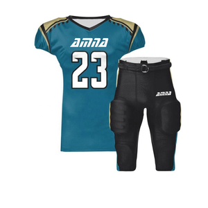 Maillot de Football américain dernière conception, vêtements de sport, couleur bleue, Kit d'uniformes de Football à manches courtes - Product Image 5