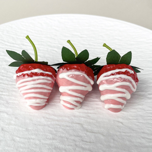Présentoir de fruits trempés au chocolat fraise, finition brillante, délicates gouttes, pour desserts, présentoirs de café frais, cadeaux et objets décoratifs - Product Image 3