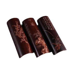 Chen Xiaolou Old Coal Bamboo Tea Set Hand Carved Plum Blossom Orchid Bamboo Chrysanthemum Chinese Style Collectible Decor - Product Image 5