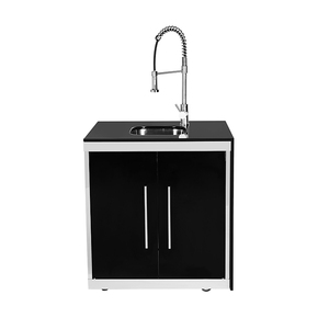 Meuble de <span class=keywords><strong>cuisine</strong></span> moderne modulaire écologique ignifuge en acier inoxydable avec évier intégré - Product Image 5