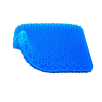 Coussin en gel alvéolé pour siège de bureau et de voiture, 100 % polyester tricoté, rembourrage TPE, rafraîchissant, amovible, lavable, design carré pour les fesses