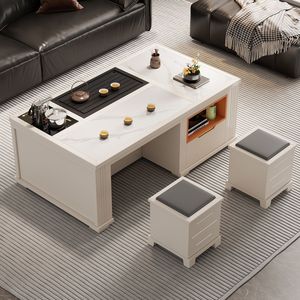 Kung Fu Tea <b>Table</b> Living Room Home Tea Set With Storage Square Artificial Board Coffee <b>Table</b> - Product Image 2