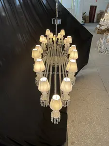 Italian Crystal Chandeliers Luxury Dining Table Modern Decor Kitchen Hanging Lamp