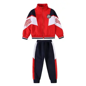 American style spring autumn school track suits for primary school,kids school clothing sportswear set kindergarten uniforms set