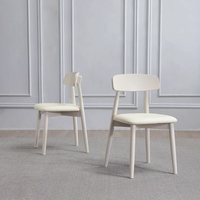 Chaise en bois massif maison simple moderne nordique lumière luxe blanc chaise de table de restaurant