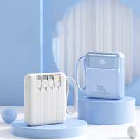 Promotion : Mini Powerbanks Portables à Prix Abordable, Charge Rapide, LED, Câbles Intégrés, Chargeur Rapide 10000mAh pour Téléphones