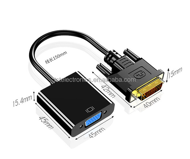 DVI to VGA Cable 24+1 Computer Connection Monitor Projector Adapter Cable DVI to VGA Converter Cable