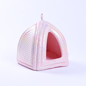 เตียงสัตว์เลี้ยงทรงกลม บ้านแมว 36x36x39 ซม. ใยโพลีเอสเตอร์ อุ่นสบาย แบบกึ่งปิด สำหรับแมว - Product Image 2