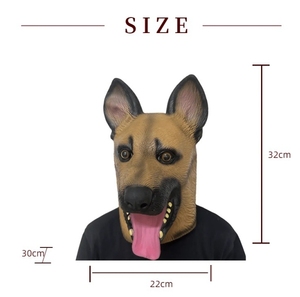 Masque en latex de chien berger allemand pour Halloween, écologique, couvrant tout le visage, pour adulte, taille L, impression numérique, masques de fête - Product Image 5