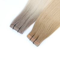 Extensiones de Cabello con Cinta Adhesiva de Diseño de Alta Gama Personalizadas de Fábrica, 100% Cabello Humano Virgen, Extensiones de Cinta Adhesiva de Doble Trama para Mujer