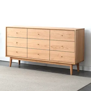 Wohnzimmer Schlafzimmer Modernes Design Einzel kommode Holz Eiche Material 7 Schubladen Kommode