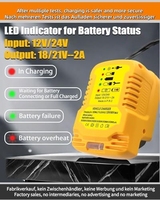 Chargeur de voiture Charge pour batterie au lithium Dewalt 18V/20V/60V avec prise allume-cigare Chargeur de véhicule