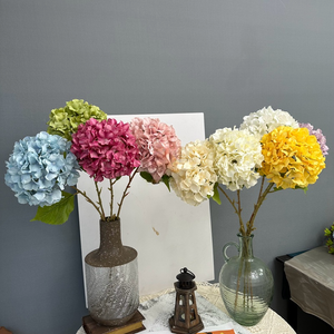 Flor <span class=keywords><strong>de</strong></span> Hortensia Artificial <span class=keywords><strong>de</strong></span> Alta Calidad con Cabeza Grande y Tallo Largo, Decoración para Bodas y Fiestas, Venta al por Mayor Económica para Uso Doméstico - Product Image 5