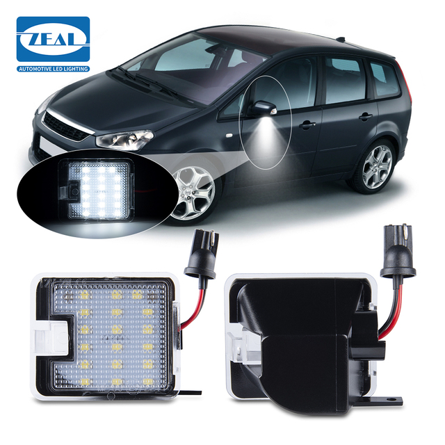 2Pcs Canbus White LED Under Mirror Puddle Light for Ford C-Max Focus III Kuga Mondeo S-Max Car Light Wholesale