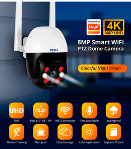 Caméra réseau <span class=keywords><strong>KERUI</strong></span> 8MP PTZ WiFi IP avec zoom 4X, compatible <span class=keywords><strong>Tuya</strong></span>, pour intérieur/extérieur, détection humaine, surveillance et sécurité - Product Image 2