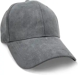 قبعة كلاسيكية من جلد الغزال بأحجام قابلة للتعديل على طراز بولو، مناسبة لكل من الرجال والنساء
