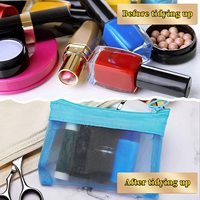 Beauté Maquillage Cosmétique Accessoires Organisateur Pochette Multicolore Petit Nylon Maille Fermeture Éclair Sacs