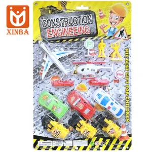 2023畅销工程建筑飞机玩具组装Diy塑料儿童工程车玩具