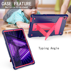 Le <span class=keywords><strong>plus</strong></span> récent étui pour <span class=keywords><strong>tablette</strong></span> de couleur contrastée populaire pour <span class=keywords><strong>Lenovo</strong></span> Tab <span class=keywords><strong>M10</strong></span> <span class=keywords><strong>Plus</strong></span> TB-X606X/X606F TPU Hybrid PC <span class=keywords><strong>Housse</strong></span> de support pliable robuste - Product Image 4