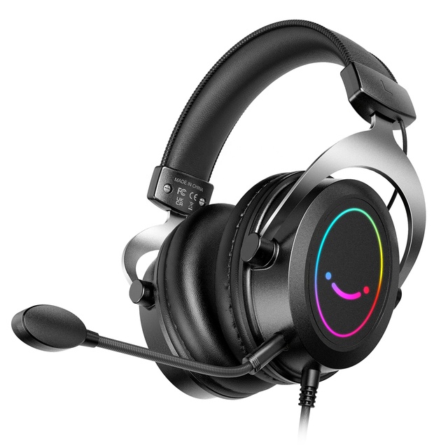 For H3 New Hot Sale Wired Gaming Headset with Mic LED RGB Lights Over-Ear Design & ENC Noise Cancellation for PC/PS4/PS5/Xbox
