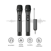 Mini UHF double canal microfono inalambrico Microphone à condensateur sans fil pour microphone de conférence de chant karaoké