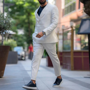 Abiti da uomo <span class=keywords><strong>su</strong></span> <span class=keywords><strong>misura</strong></span> con risvolto da sposo Slim europa e abiti da cerimonia degli stati uniti tinta unita giacca due pezzi giacca da sposa - Product Image 2