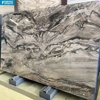 Vente en gros de grandes dalles de marbre gris fantôme naturel de luxe polies pour hôtel, comptoir de cuisine, table, mur de salle de bain, carrelage de sol, escalier