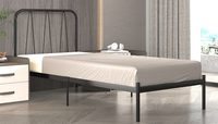 Cadre de lit en métal robuste de style vintage, lit plateforme en fer robuste, montage facile KD pour chambre d'amis