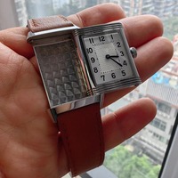 Montre mécanique pour homme Reverso Duoface réversible à double fuseau horaire, édition designer, vintage, luxe, personnalisée, cristal saphir, analogique