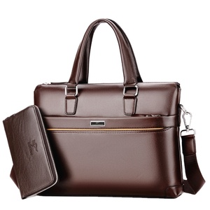 Ensemble de sacoches pour <span class=keywords><strong>ordinateur</strong></span> portable en <span class=keywords><strong>cuir</strong></span> PU classique de haute qualité, résistant à l'eau et à l'usure, sacs d'affaires personnalisés pour hommes, fabrication en usine - Product Image 1