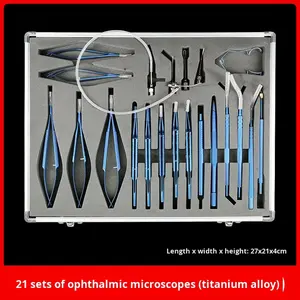 Lensa Intraokular Paduan Titanium untuk Operasi Katarak, Perlengkapan Alat Operasi Katarak 21 Pcs, Set Instrumen Mikroskopik Oftalmik Bedah - Product Image 2