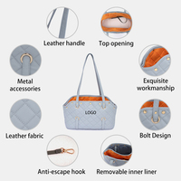 Sac de transport pour petits animaux de compagnie, imperméable, confortable, en cuir souple, pour chat et chien